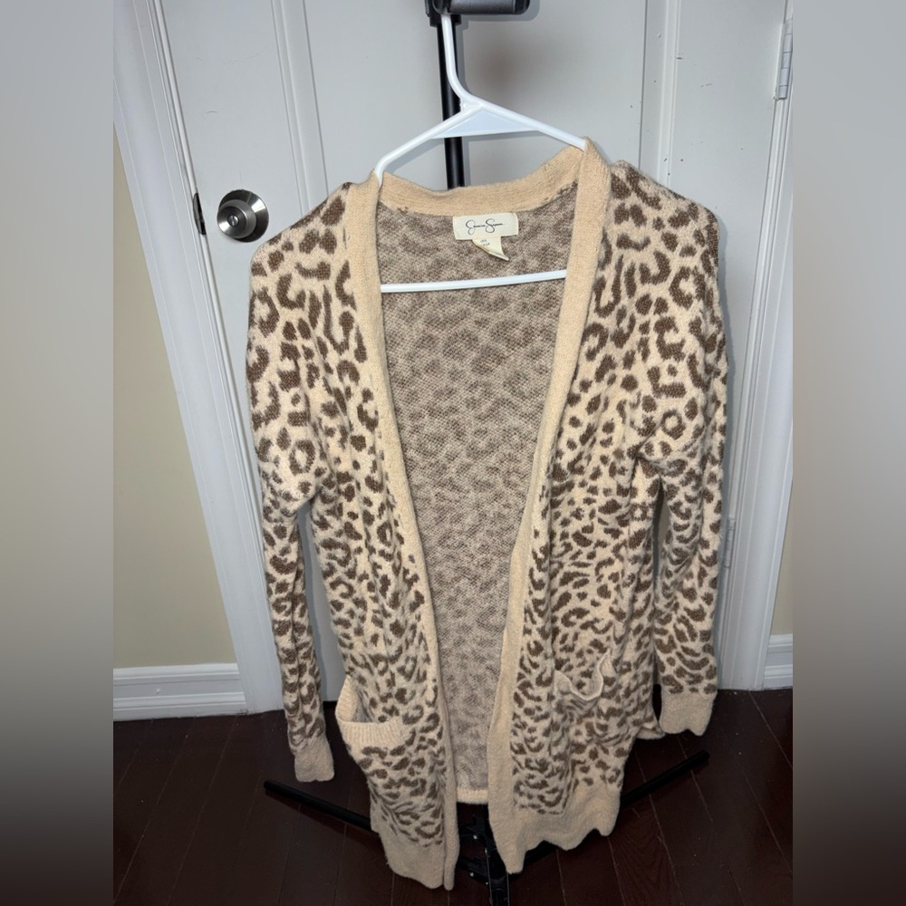 Chic Leopard Print Cardigan Sweater